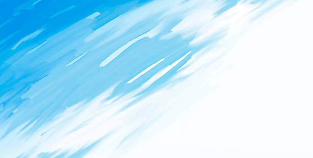 illustrazioni stock, clip art, cartoni animati e icone di tendenza di tratto pennello acquerello blu astratto sull'illustrazione vettoriale di sfondo bianco - spiaggia mare
