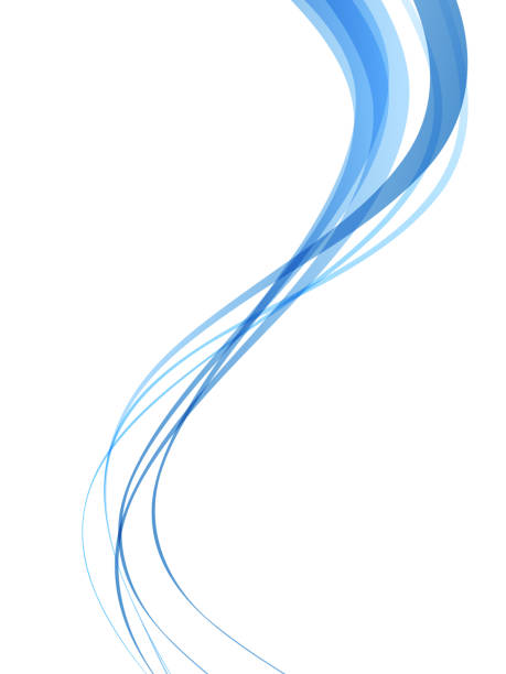 latar belakang gelombang biru abstrak - horizontal komposisi ilustrasi stok