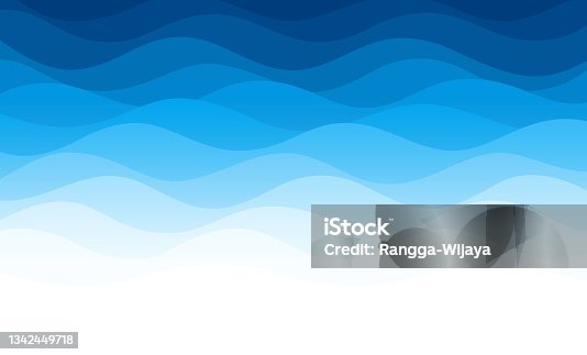 istock Abstract blue wave of the sea vector background 1342449718