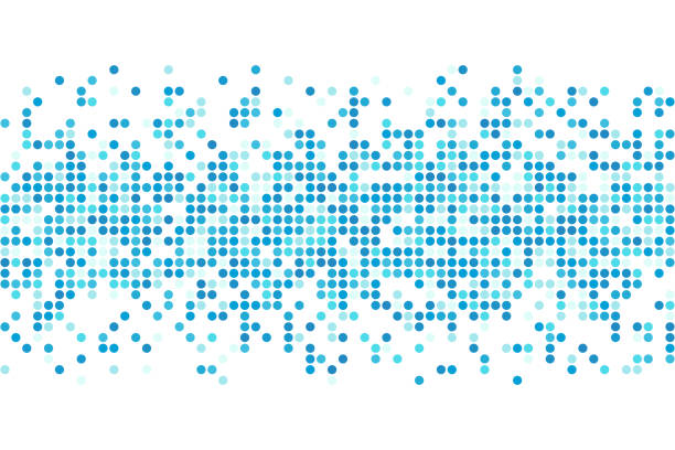 абстрактная синяя зимняя холодная мозаика - векторные круги фон с копировальной площадью - dots stock illustrations