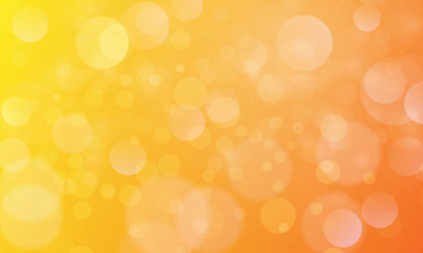 bildbanksillustrationer, clip art samt tecknat material och ikoner med abstrakt bokeh ljus effekt med gul orange bakgrund, bokeh konsistens, bokeh bakgrund, vektor illustration för grafisk design - gul bakgrund