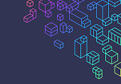 Abstract cubes and boxes efficiency background.