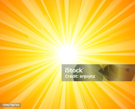 istock Abstract Bright yellow sun rays background 1390718740