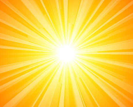 Abstract Bright yellow sun rays background