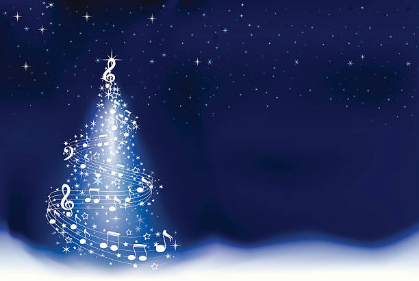 Abstract Christmas Tree Musical Christmas Tree. ZIP contains AI format, PDF and XXXLarge jpeg. christmas music background stock illustrations