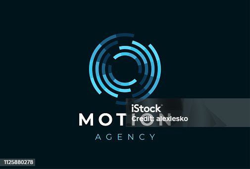 istock Abstract circle motion logotype. Creative dynamic round logotype. Connection symbol. 1125880278