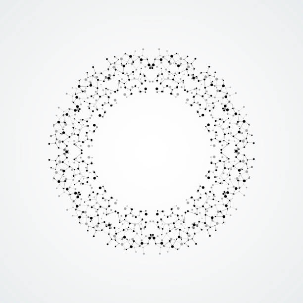 Abstract circle pattern structure. Vector connected dots and lines vector art illustration