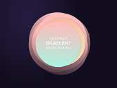 Abstract circle text box with soft modern gradients and 3d effect. Background vector illustration for banner or an ad.