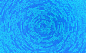 Round circling blue tiled tile mosaic abstract looping spiral background.