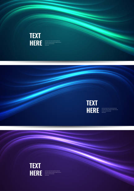 Abstract colorful banner waves vector art illustration