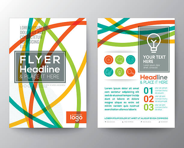 Abstract Colorful Curved Line shape Poster Brochure Flyer design vector art illustration