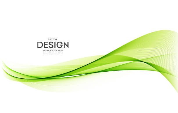 абстрактный красочный векторный фон, цветовая волна для дизайна брошюры, веб-сайт, флаер. - зелёный цвет stock illustrations