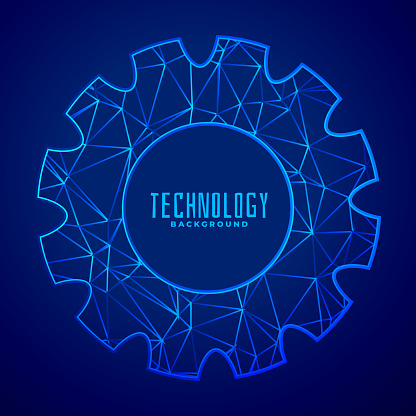 abstract composition of gear wheel in low poly style