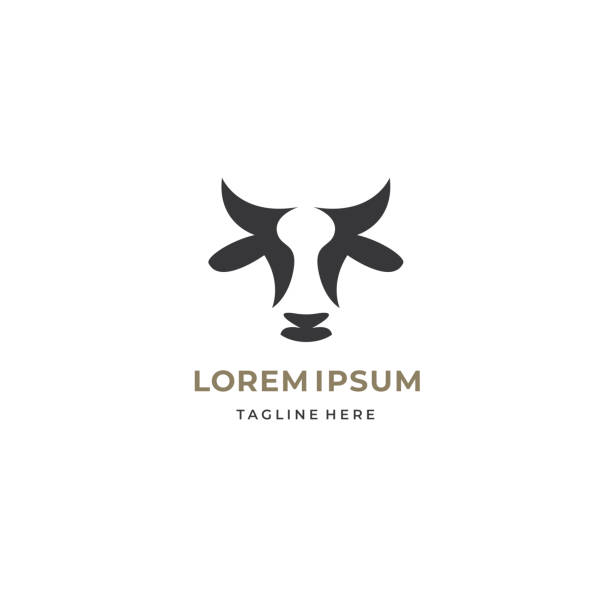 Abstract cow or bull logo design. Creative steak, meat or milk icon symbol.  horned stock illustrations