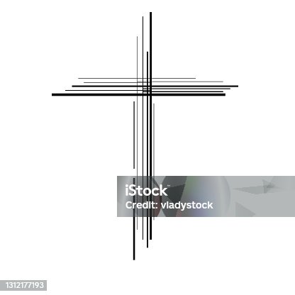 istock Abstract cross. Christian Symbol. Sign of lines 1312177193