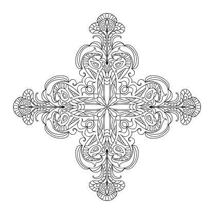 Download Abstract Cross Mandala Element Stock Illustration ...
