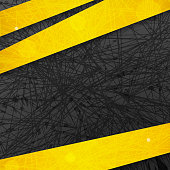 Abstract dark background with yellow lines and stripes. Vector illustration.
