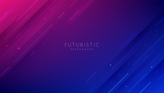 Abstract dark blue and pink purple gradient futuristic background with diagonal stripe lines and glowing dot. Modern and simple banner design. Can use for business presentation, poster, template.