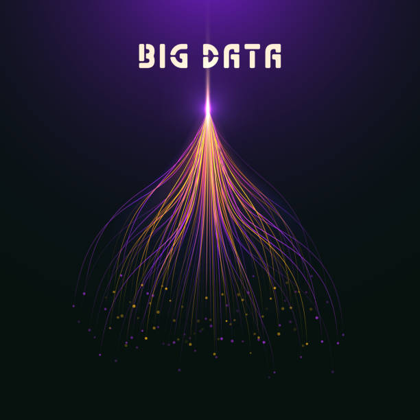 Abstract data transmission visualization Abstract data transmission visualization. Big data code representation. Futuristic network or business analytics. Graphic concept for your design collection stock illustrations