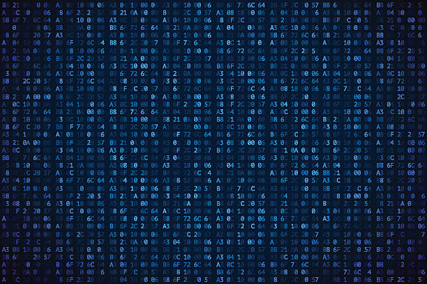 Abstract digital background. Random digits and letters colored illustration. Abstract digital background. Machine code. Hexadecimal code. Random digits and letters colored illustration. computer patterns stock illustrations