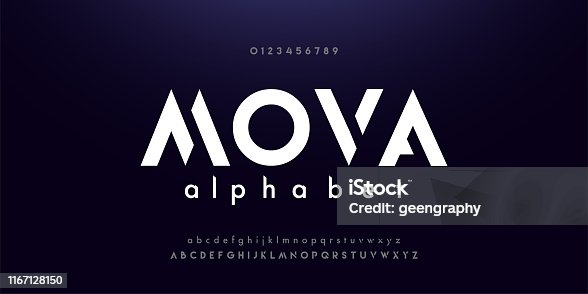istock Abstract digital modern alphabet fonts. Typography technology electronic dance music future creative font. vector illustraion 1167128150