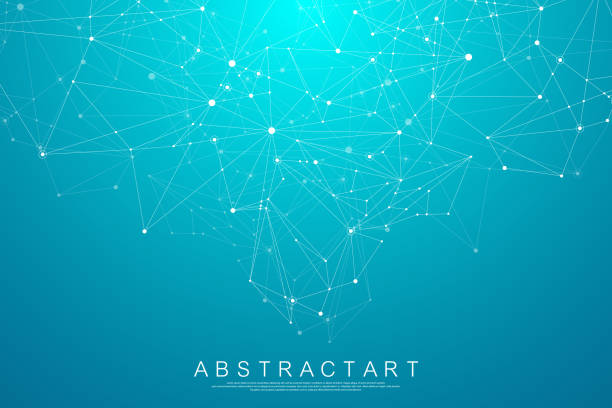 Abstract digital network connection structure on blue background. Artificial intelligence and engineering technology concept. Global network Big Data, Lines plexus, minimal array. Vector illustration. Abstract digital network connection structure on blue background. Artificial intelligence and engineering technology concept. Global network Big Data, Lines plexus, minimal array. Vector illustration connection backgrounds stock illustrations