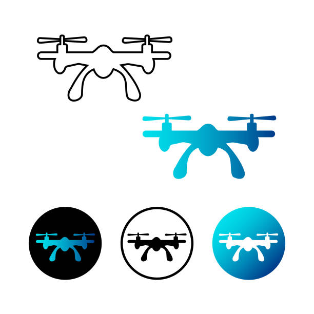 Abstract Drone Icon Illustration Abstract Drone Icon Illustration, can be used for business designs, presentation designs or any suitable designs. drone silhouettes stock illustrations