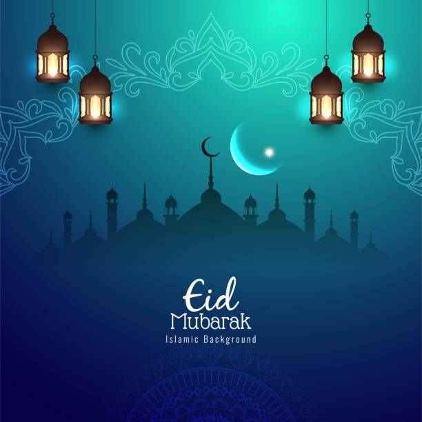 Abstract Eid Mubarak religious background design Abstract Eid Mubarak religious background design vector eid ul fitr stock illustrations