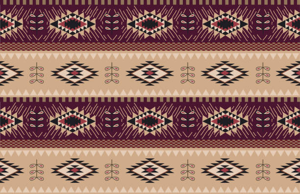 Abstract ethnic pattern. Background in navajo style vector illustration horse backgrounds stock illustrations