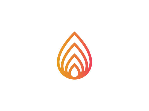 abstract fire logo or nature leaf icon vector art illustration