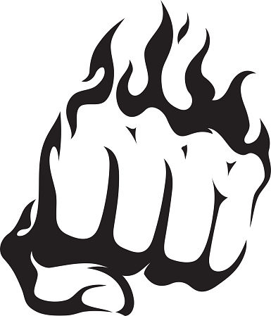 Abstract Flaming Fist