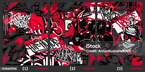 istock Abstract Flat Urban Street Art Graffiti Style Vector Illustration Template Background Art 1406661946