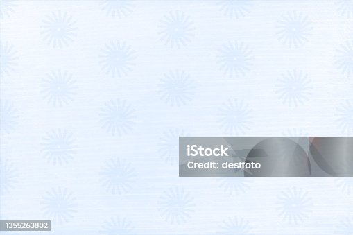istock Abstract flowers making textured effect semi seamless pattern(just the floral design is seamless while grunge is not) on very light pastel blue coloured empty blank horizontal vector backgrounds 1355263802