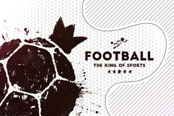 ilustrações de stock, clip art, desenhos animados e ícones de abstract football background with grunge soccer ball print - futsal