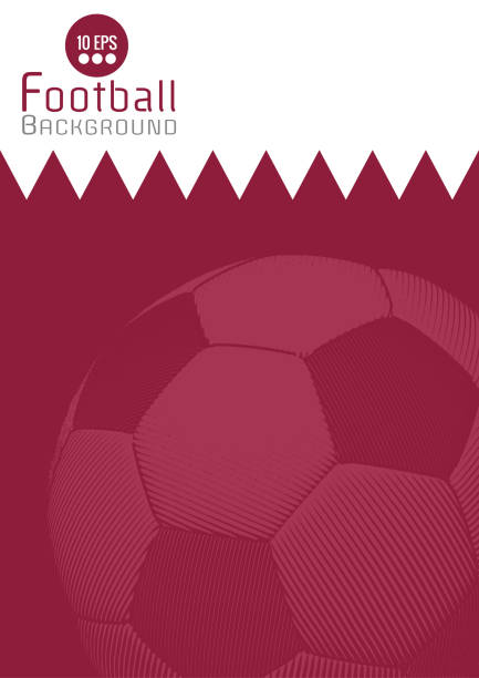 ilustrações de stock, clip art, desenhos animados e ícones de abstract football graphic template with qatar flag pattern bg - futsal