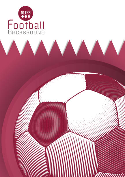ilustrações de stock, clip art, desenhos animados e ícones de abstract football graphic template with qatar flag pattern bg - futsal