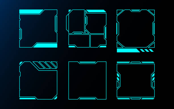 Abstract frame set technology future interface hud . Abstract frame set technology future interface hud . technology borders stock illustrations