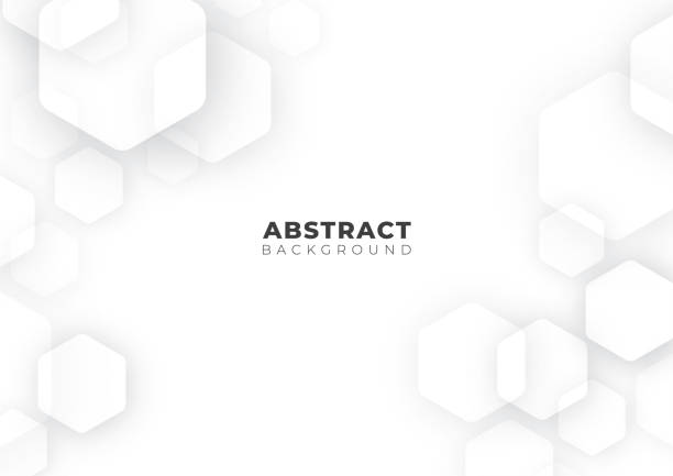 추상 미래 과학, 비즈니스, 건강 및 기술 기하학적 육각 형 흰색 배경 텍스처, 복사 공간이있는 벡터 일러스트 - abstract background stock illustrations