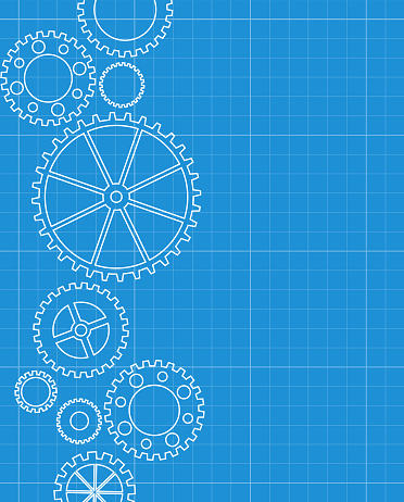 Abstract gears blueprint background