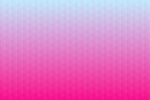 Modern and trendy abstract geometric background. Beautiful mosaic with triangular patterns and a color gradient. This illustration can be used for your design, with space for your text (colors used: White, Gray, Blue, Pink, Purple). Vector Illustration (EPS10, well layered and grouped), wide format (3:2). Easy to edit, manipulate, resize or colorize.