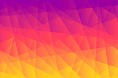 Modern and trendy abstract geometric background. Beautiful polygonal mosaic with a color gradient. This illustration can be used for your design, with space for your text (colors used: Yellow, Orange, Red, Pink, Purple). Vector Illustration (EPS10, well layered and grouped), wide format (3:2). Easy to edit, manipulate, resize or colorize.