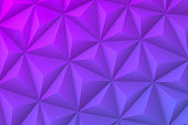 Modern and trendy abstract geometric background in a low poly style. Beautiful polygonal mosaic with a color gradient. This illustration can be used for your design, with space for your text (colors used: Pink, Purple, Blue). Vector Illustration (EPS10, well layered and grouped), wide format (3:2). Easy to edit, manipulate, resize or colorize.