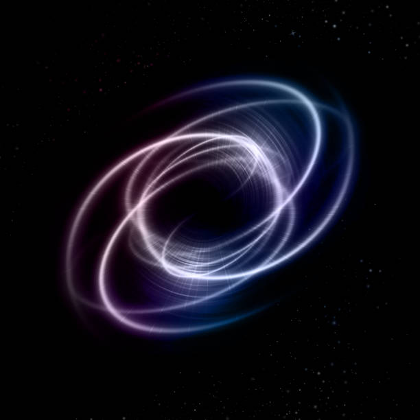 абстрактный светящийся коллапсарный фон - black hole stock illustrations