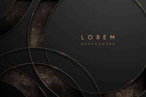 Abstract gold and black circle background