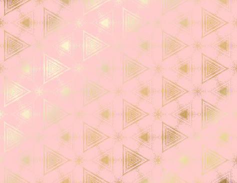 Abstract gold and pink textured pattern with kaleidoscope effect