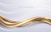 Abstract gold line on white background in vector