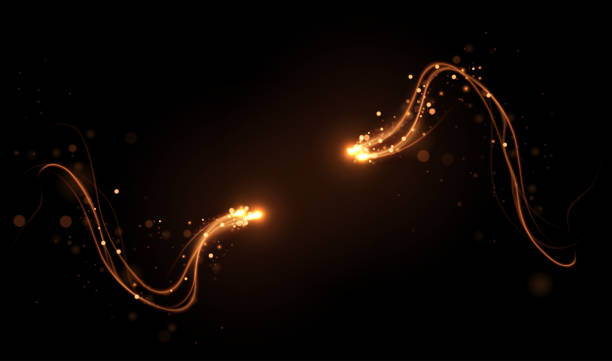 Abstract golden light motion effect vector art illustration