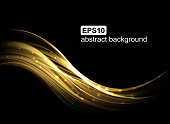 Abstract golden light wave futuristic background. Vector illustration.