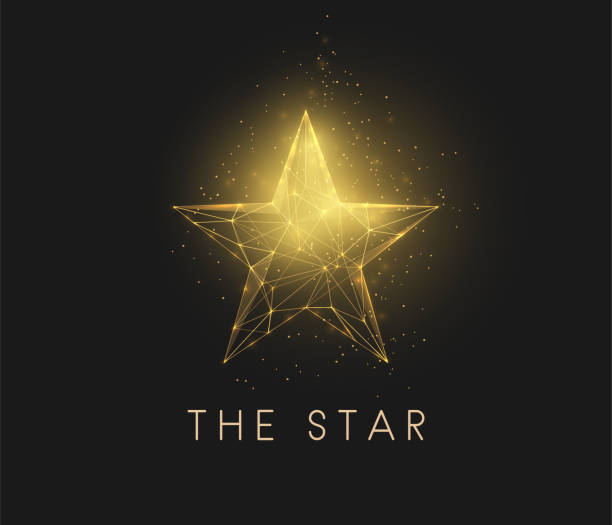 Abstract golden star. Low poly style design vector art illustration