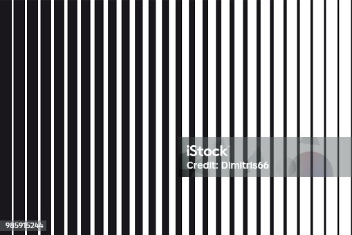 istock Abstract gradient background of black and white parallel vertical lines 985915244